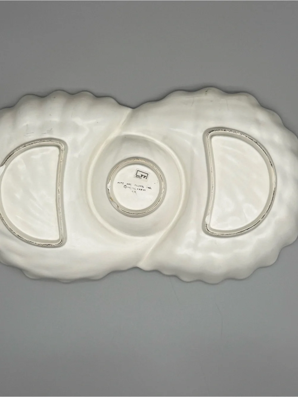 Vintage 1976 Fitz & Floyd Pink Seashell Chip Dip Platter Coastal Grandma Beach